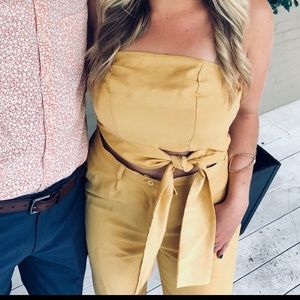 Mustard color pant and top set